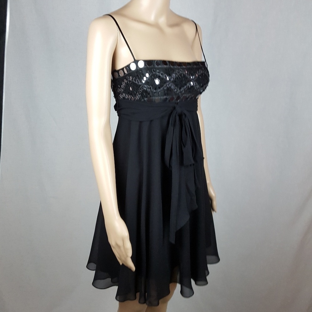 BCBG Max Azria Beaded Silk Black Dress 0